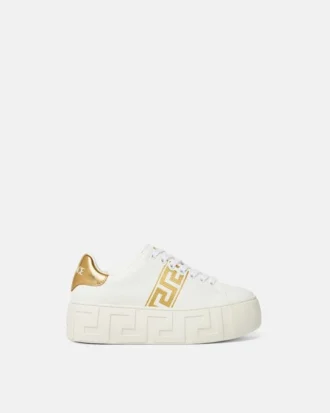 La Greca broderede sneakers med plateau