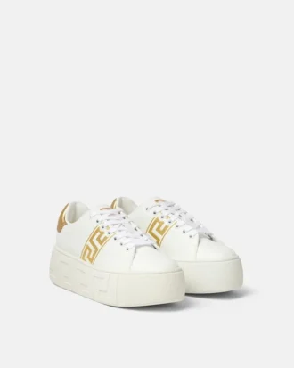 La Greca broderede sneakers med plateau