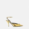 La Medusa Metallic Slingback Pumps 85 mm