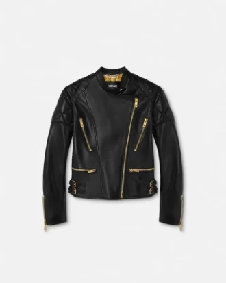 Læderjakke i biker-stil