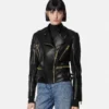 Læderjakke i biker-stil