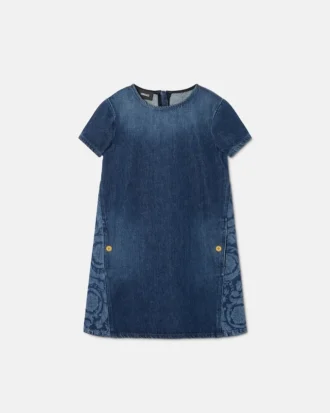 Laseret denimkjole til børn