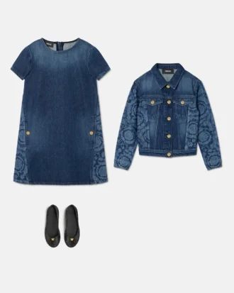 Laseret denimkjole til børn
