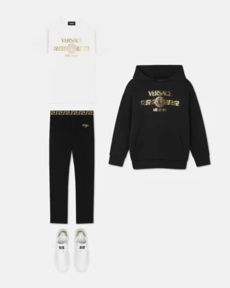 Leggings i stretchbomuldsjersey med print til børn