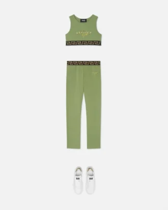 Leggings i stretchbomuldsjersey med print til børn