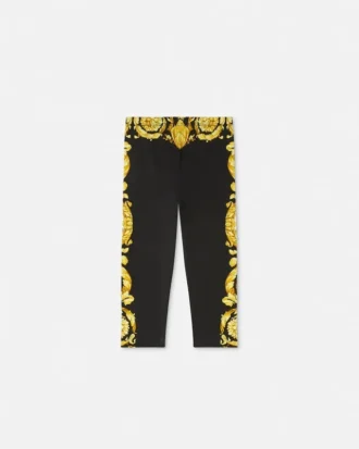 Leggings i stretchbomuldsjersey med print til børn