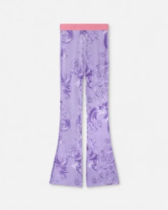 Leggings i viskose med print og udvidede ben