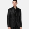 Leopard Jacquard enkeltradet blazer