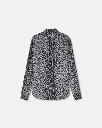 Leopard-silkeskjorte