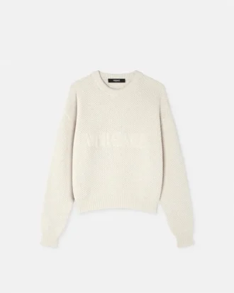Logo-strikket sweater