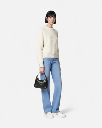Logo-strikket sweater