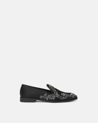 Medusa-pyntede satinslippers