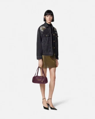 Metal Mesh Denim Trucker Jacket