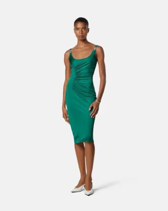 Midi-kjole i viskose-jersey