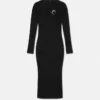 Midi-kjole med barokspænde og udskæring