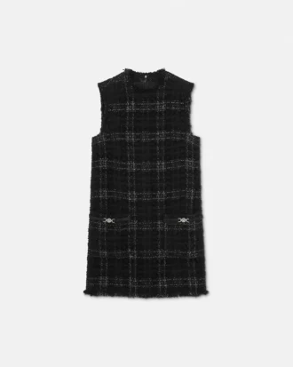 Mini-kjole i tweed og bomuld
