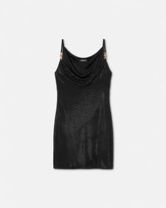 Mini-kjole i viscose med dekorationer