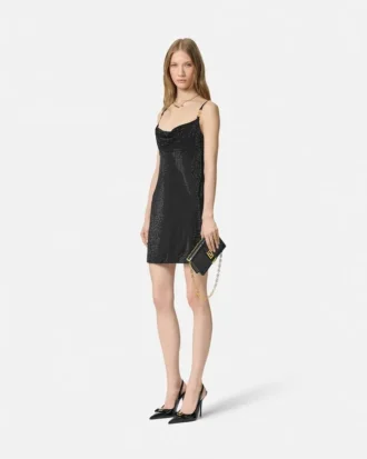 Mini-kjole i viscose med dekorationer