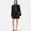 Mini-nederdel i tweed-bomuld