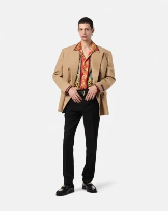 Mélange uld dobbeltradet blazer