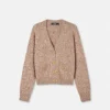 Mouliné-strikket cardigan i kashmirblanding