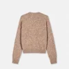 Mouliné-strikket cardigan i kashmirblanding