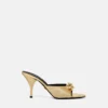 Opera Bow Metallic Mules 85 mm