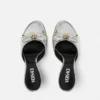 Opera Bow Metallic Mules 85 mm
