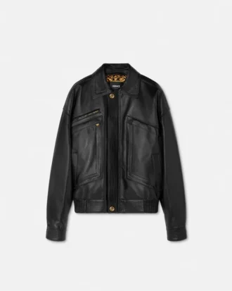 Plongé læderblousonjakke