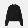 Polo-cardigan i kashmir-bomuldsstrik