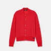 Polo-cardigan i silke-bomuldsstrik