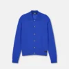 Polo-cardigan i silke-bomuldsstrik