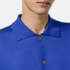 Polo-cardigan i silke-bomuldsstrik