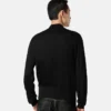 Polo-cardigan i silke-bomuldsstrik