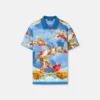 Polo i bomuldspiqué med print