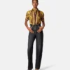 Pyntede jeans med høj talje og regular fit