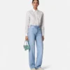 Pyntede jeans med høj talje og regular fit