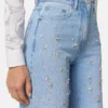 Pyntede jeans med høj talje og regular fit