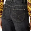 Pyntede jeans med høj talje og regular fit