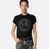Pyntet slim fit T-shirt i bomuldsjersey