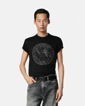 Pyntet slim fit T-shirt i bomuldsjersey