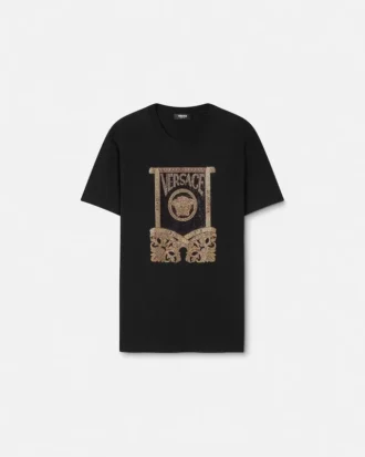 Pyntet T-shirt i bomuldsjersey