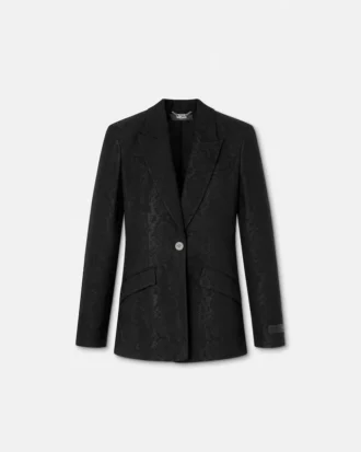 Python-jacquard blazer i uldblanding