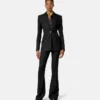 Python-jacquard blazer i uldblanding