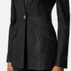 Python-jacquard blazer i uldblanding
