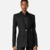 Python-jacquard blazer i uldblanding