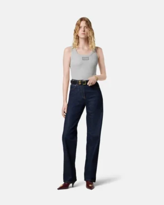 Ribbet stretch-bomulds-tanktop