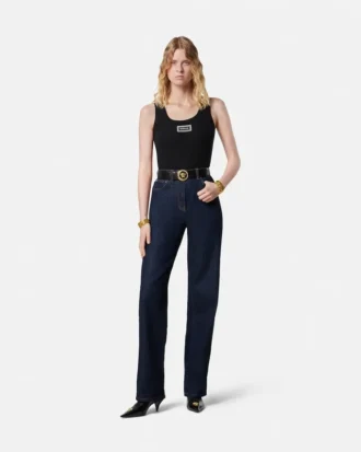 Ribbet stretch-bomulds-tanktop