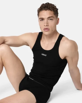 Ribbet tanktop i bomuld