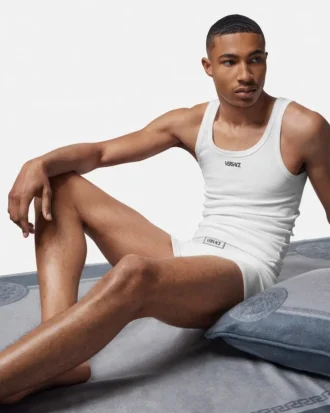 Ribbet tanktop i bomuld